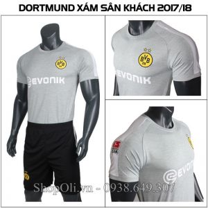 Quần áo đá banh Dortmund xám sân khách 2017-2018 (Liên hệ)