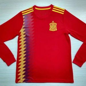 Quần áo đá banh Tây Ban Nha đỏ sân nhà dài tay World Cup 2018