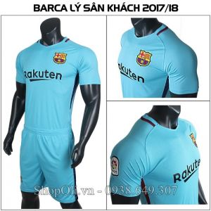 Quần áo bóng đá Barcelona sân khách xanh lý 2017-2018 (Liên hệ)