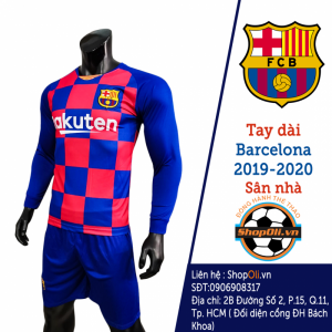 Bộ đồ đá bóng tay dài Barcelona sân nhà mới nhất 2019-2020
